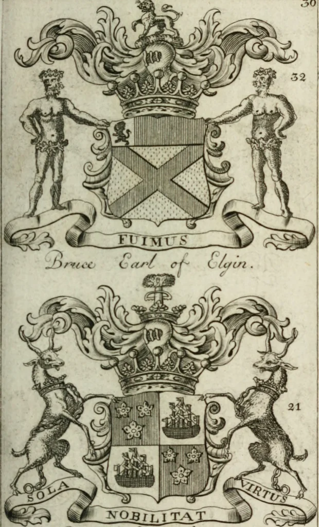 An illustration from The British compendium; or, Rudiments of honour: Containing the origin of the Scots, and succession of their kings for above 2000 years;, 1741, leaf 38