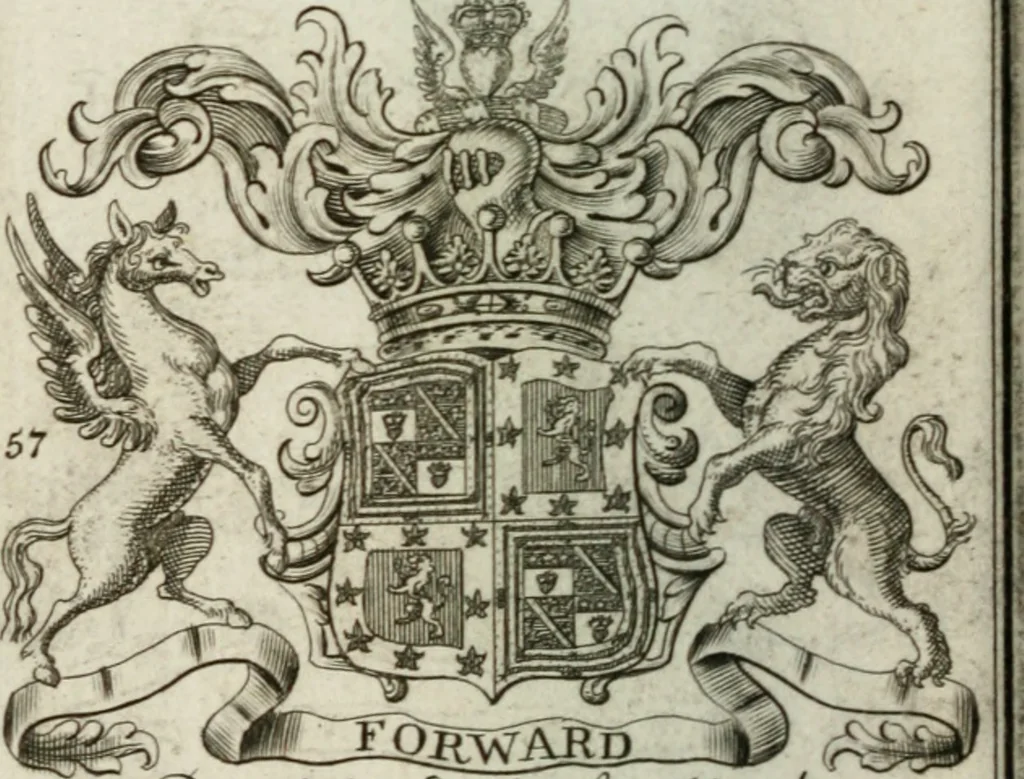 An illustration from The British compendium; or, Rudiments of honour: Containing the origin of the Scots, and succession of their kings for above 2000 years;, 1741, leaf 41