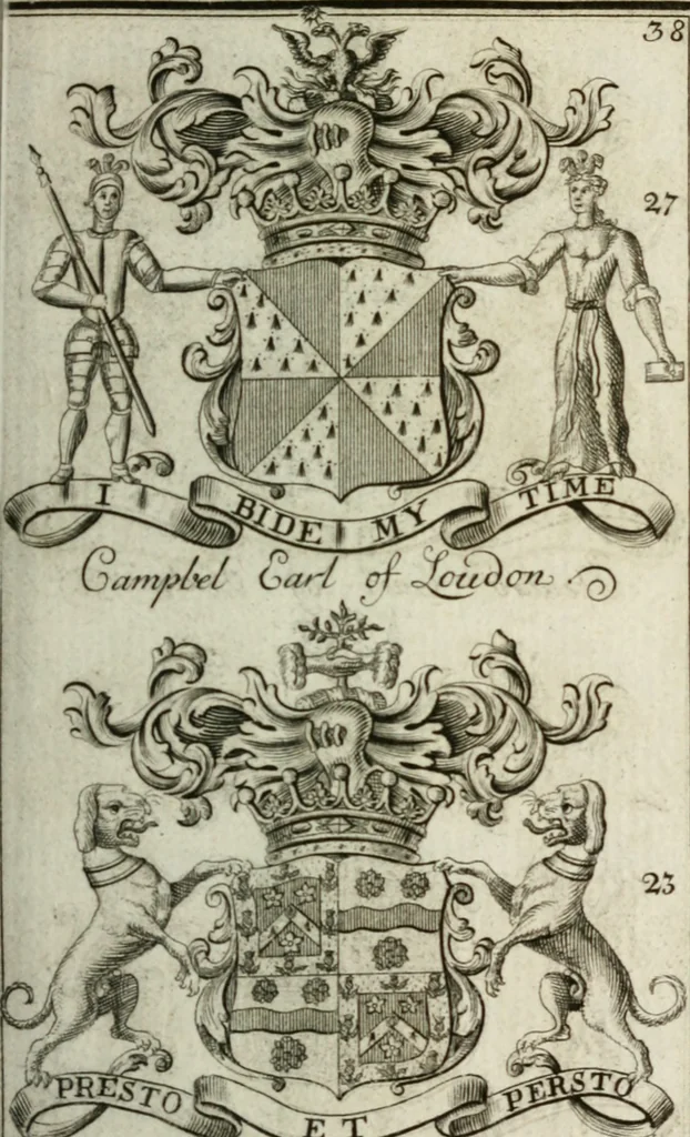 An illustration from The British compendium; or, Rudiments of honour: Containing the origin of the Scots, and succession of their kings for above 2000 years;, 1741, leaf 46