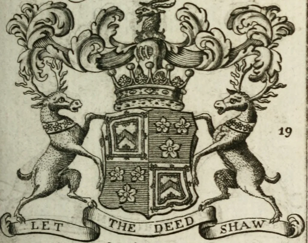 An illustration from The British compendium; or, Rudiments of honour: Containing the origin of the Scots, and succession of their kings for above 2000 years;, 1741, leaf 52