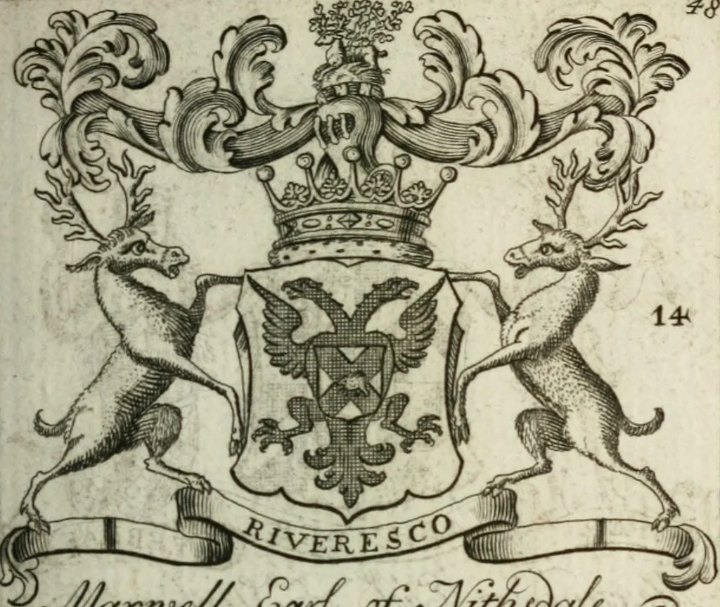 An illustration from The British compendium; or, Rudiments of honour: Containing the origin of the Scots, and succession of their kings for above 2000 years;, 1741, leaf 56