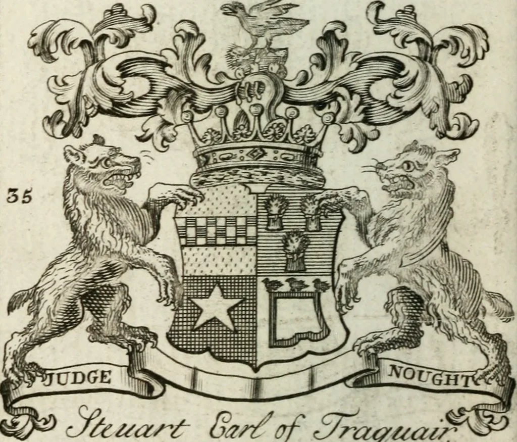 An illustration from The British compendium; or, Rudiments of honour: Containing the origin of the Scots, and succession of their kings for above 2000 years;, 1741, leaf 57