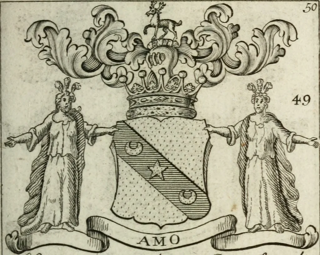 An illustration from The British compendium; or, Rudiments of honour: Containing the origin of the Scots, and succession of their kings for above 2000 years;, 1741, leaf 58