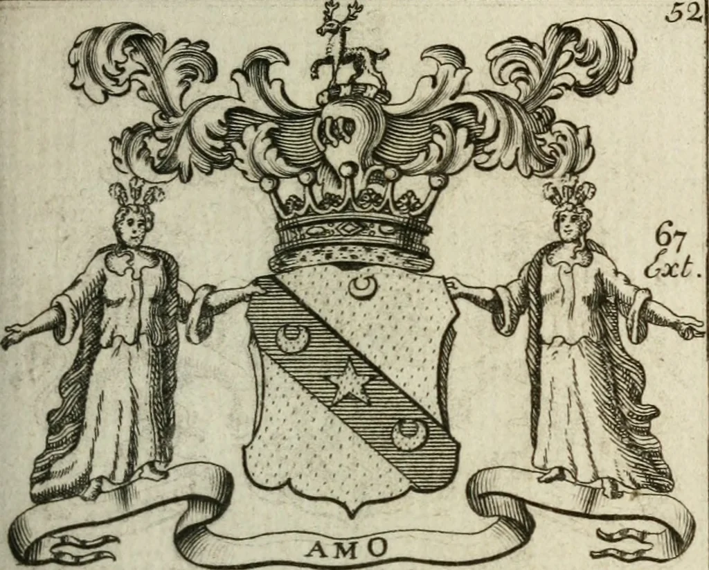 An illustration from The British compendium; or, Rudiments of honour: Containing the origin of the Scots, and succession of their kings for above 2000 years;, 1741, leaf 60