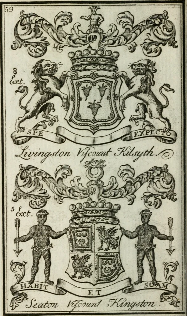 An illustration from The British compendium; or, Rudiments of honour: Containing the origin of the Scots, and succession of their kings for above 2000 years;, 1741, leaf 67