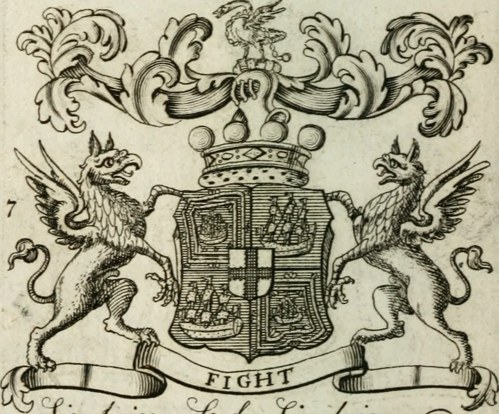 An illustration from The British compendium; or, Rudiments of honour: Containing the origin of the Scots, and succession of their kings for above 2000 years;, 1741, leaf 77