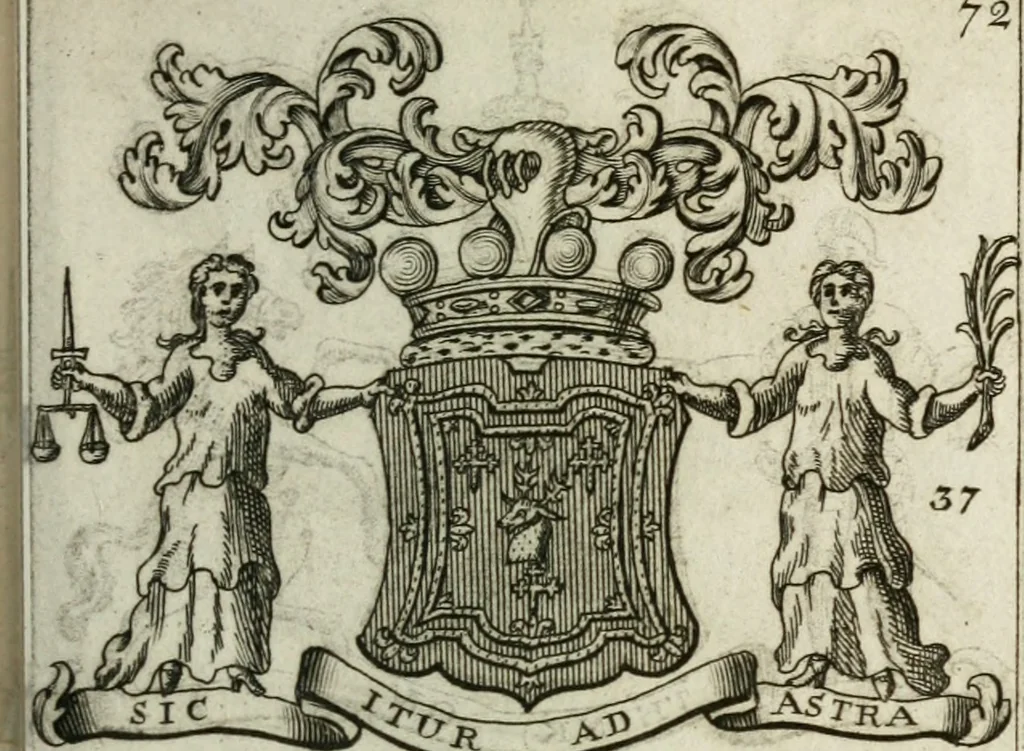 An illustration from The British compendium; or, Rudiments of honour: Containing the origin of the Scots, and succession of their kings for above 2000 years;, 1741, leaf 80