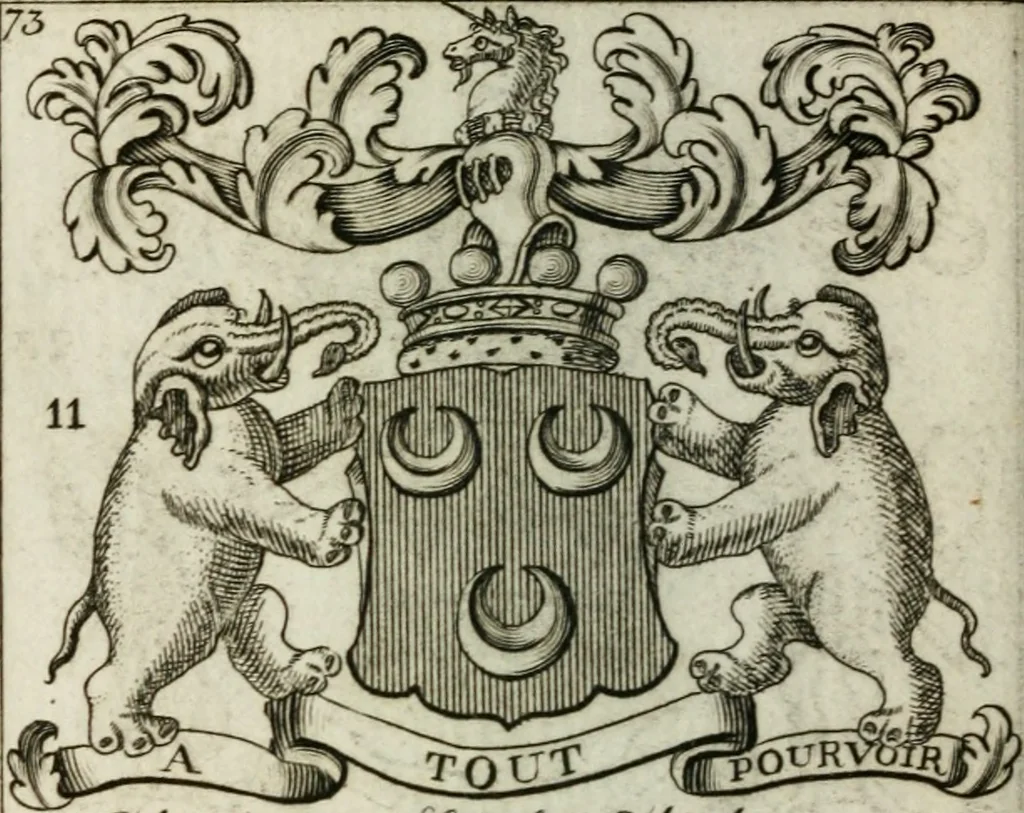 An illustration from The British compendium; or, Rudiments of honour: Containing the origin of the Scots, and succession of their kings for above 2000 years;, 1741, leaf 81