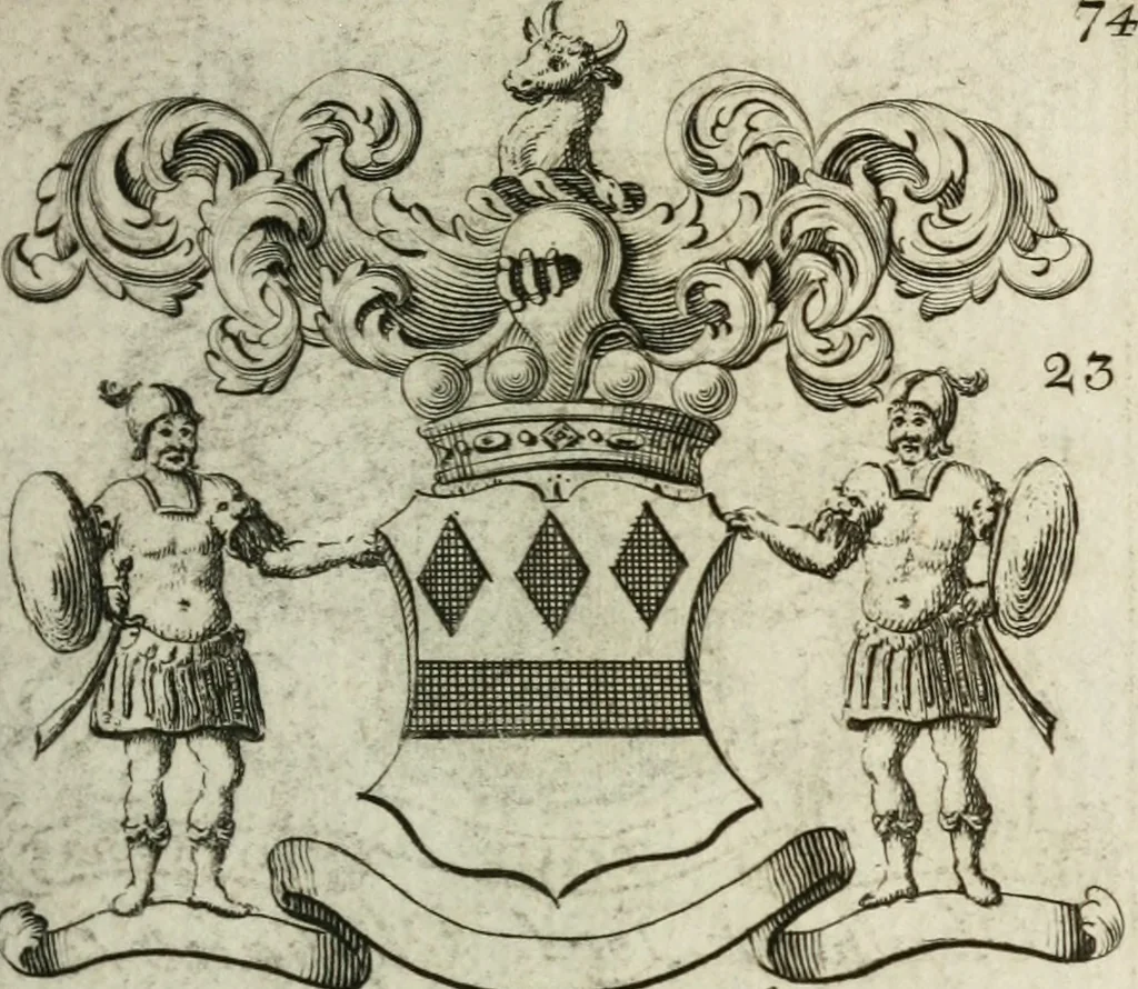 An illustration from The British compendium; or, Rudiments of honour: Containing the origin of the Scots, and succession of their kings for above 2000 years;, 1741, leaf 82