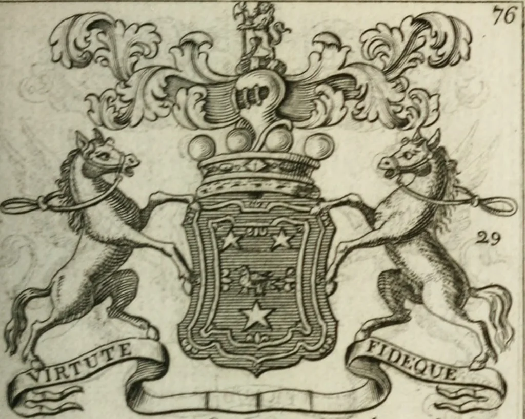 An illustration from The British compendium; or, Rudiments of honour: Containing the origin of the Scots, and succession of their kings for above 2000 years;, 1741, leaf 84