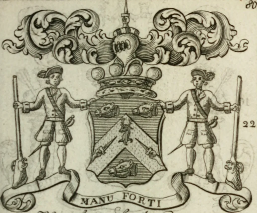 An illustration from The British compendium; or, Rudiments of honour: Containing the origin of the Scots, and succession of their kings for above 2000 years;, 1741, leaf 88
