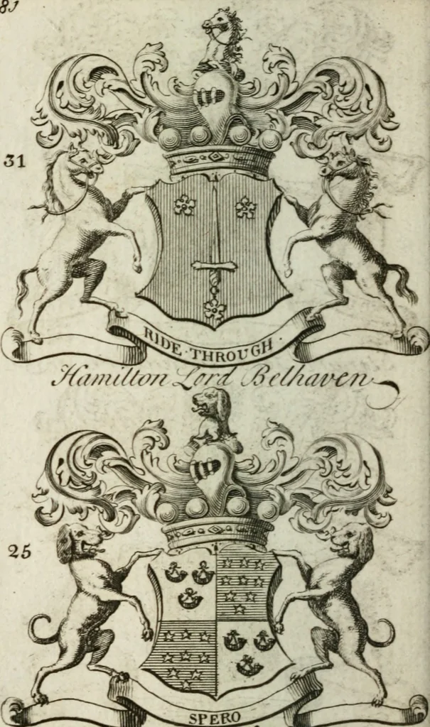 An illustration from The British compendium; or, Rudiments of honour: Containing the origin of the Scots, and succession of their kings for above 2000 years;, 1741, leaf 89