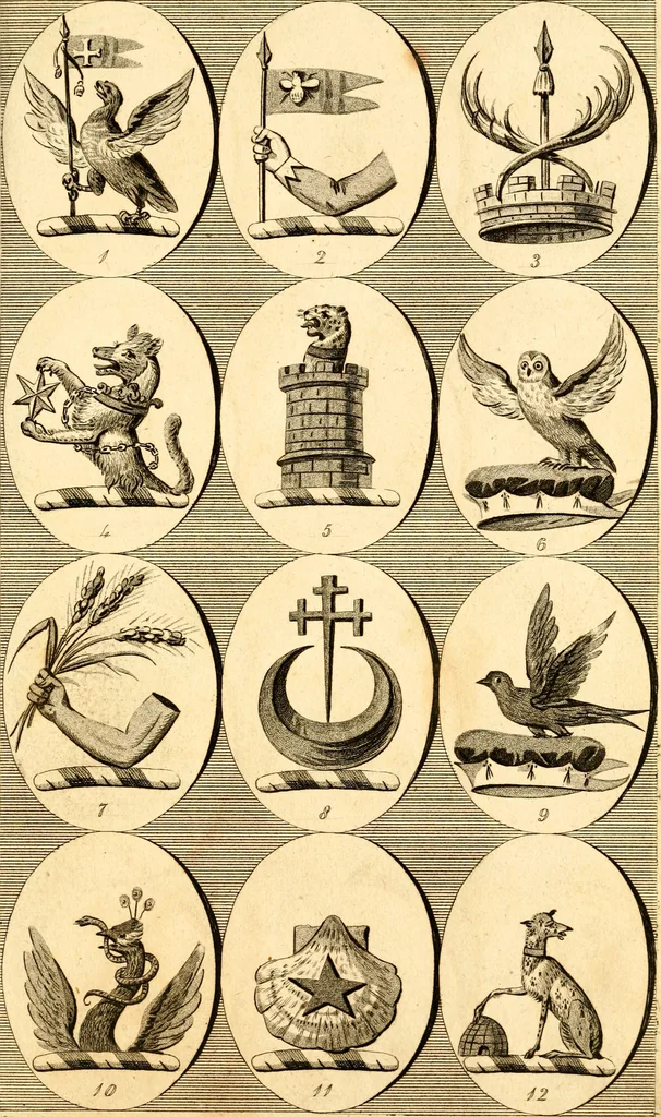 An illustration from British crests : containing the crests and mottos of the families of Great Britain and Ireland; together with those of the principal cities; and a glossary of heraldic terms, 1817, leaf 114