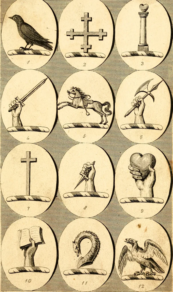 An illustration from British crests : containing the crests and mottos of the families of Great Britain and Ireland; together with those of the principal cities; and a glossary of heraldic terms, 1817, leaf 132