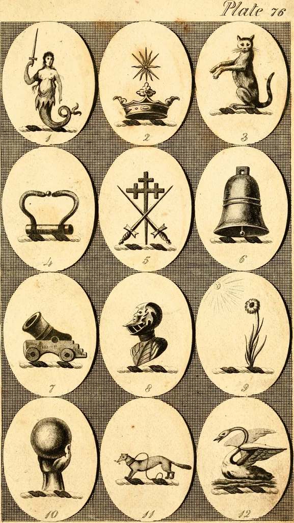 An illustration from British crests : containing the crests and mottos of the families of Great Britain and Ireland; together with those of the principal cities; and a glossary of heraldic terms, 1817, leaf 158