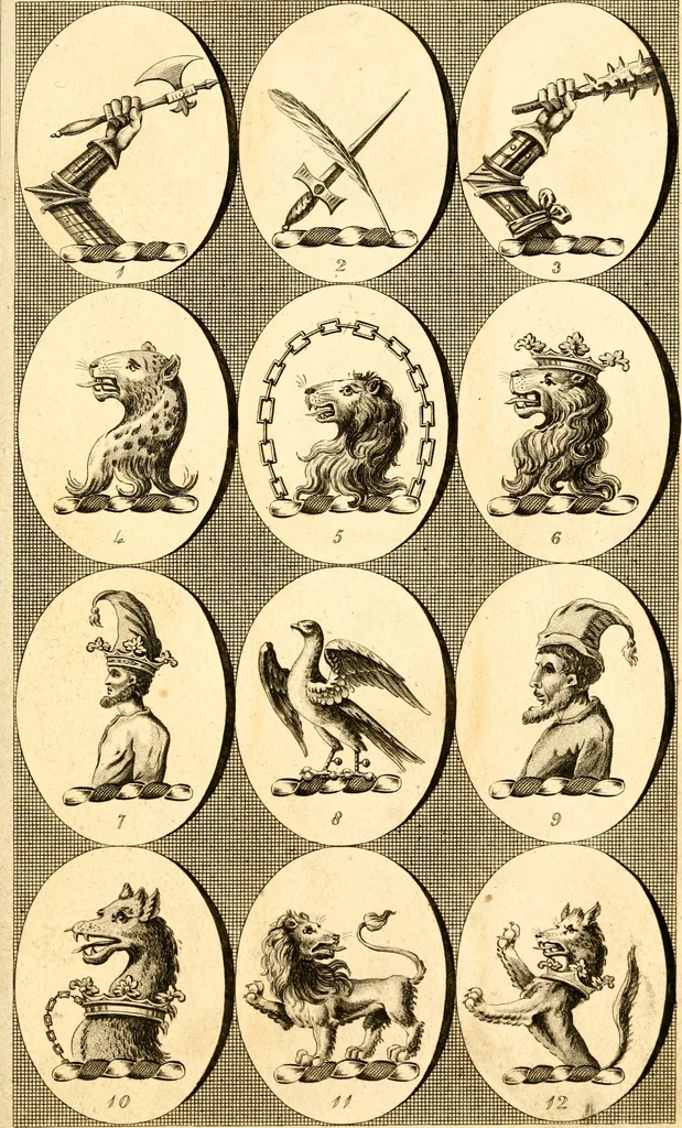 An illustration from British crests : containing the crests and mottos of the families of Great Britain and Ireland; together with those of the principal cities; and a glossary of heraldic terms, 1817, leaf 200