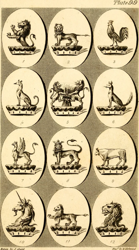 An illustration from British crests : containing the crests and mottos of the families of Great Britain and Ireland; together with those of the principal cities; and a glossary of heraldic terms, 1817, leaf 204