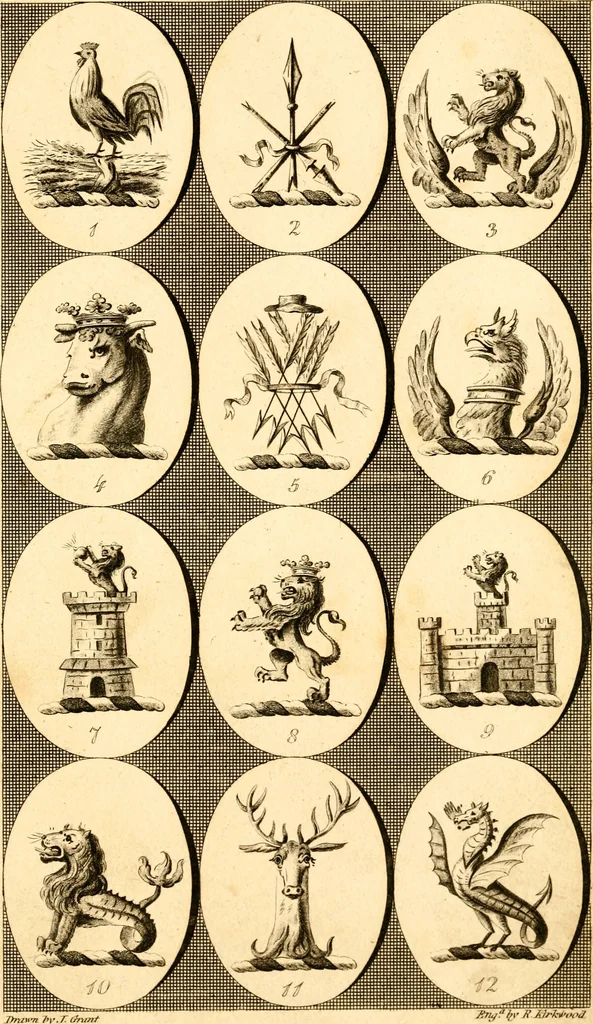 An illustration from British crests : containing the crests and mottos of the families of Great Britain and Ireland; together with those of the principal cities; and a glossary of heraldic terms, 1817, leaf 206