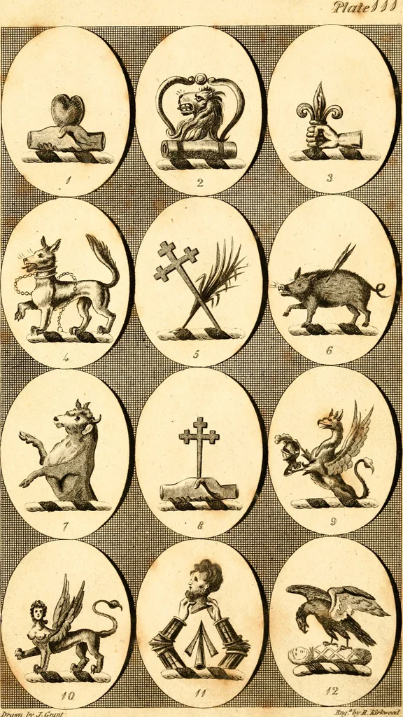 An illustration from British crests : containing the crests and mottos of the families of Great Britain and Ireland; together with those of the principal cities; and a glossary of heraldic terms, 1817, leaf 228