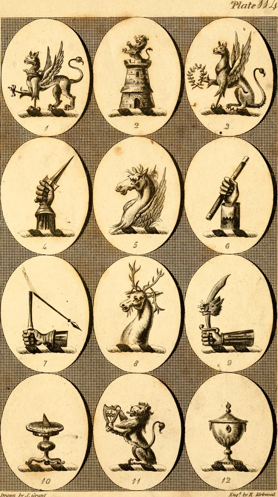 An illustration from British crests : containing the crests and mottos of the families of Great Britain and Ireland; together with those of the principal cities; and a glossary of heraldic terms, 1817, leaf 234
