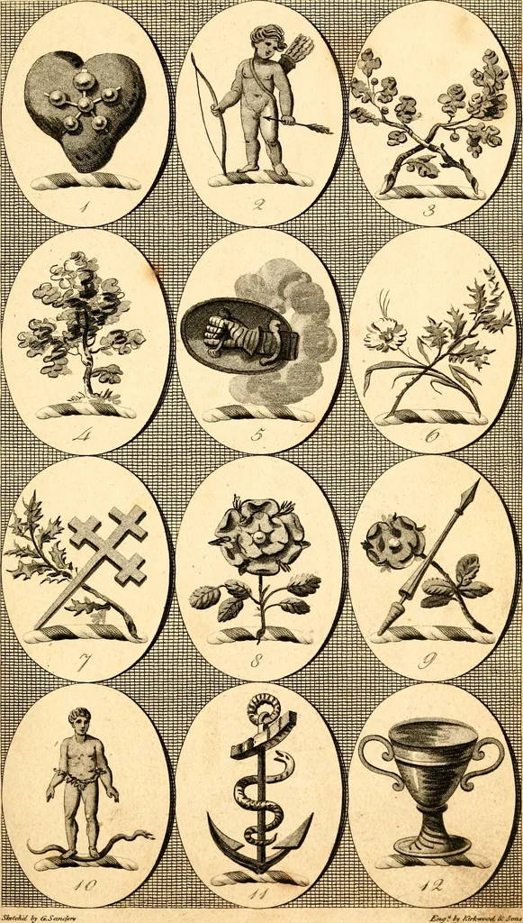 An illustration from British crests : containing the crests and mottos of the families of Great Britain and Ireland; together with those of the principal cities; and a glossary of heraldic terms, 1817, leaf 42