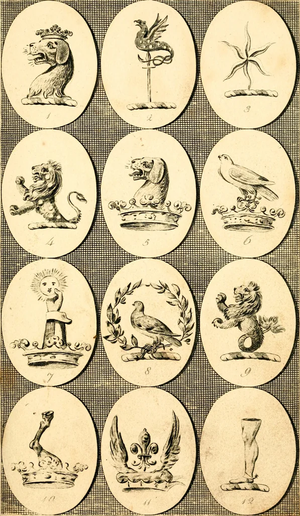An illustration from British crests : containing the crests and mottos of the families of Great Britain and Ireland; together with those of the principal cities; and a glossary of heraldic terms, 1817, leaf 46