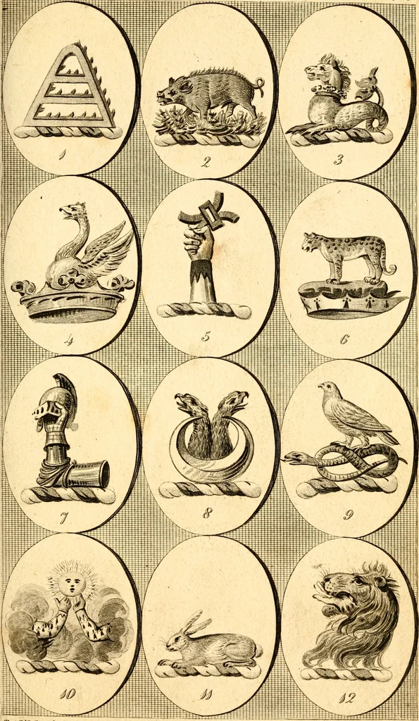 An illustration from British crests : containing the crests and mottos of the families of Great Britain and Ireland; together with those of the principal cities; and a glossary of heraldic terms, 1817, leaf 94