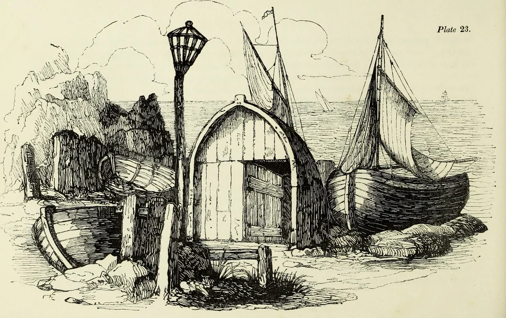 An illustration from The British drawing-book : or, the art of drawing with accuracy and beauty, containing a series of progressive lessons on drawing landscape scenery, marine views, architecture, animals, the human figure, &c. &c. also, a complete system of practical perspective, illustrated with numerous practical subjects, 1845, leaf 83
