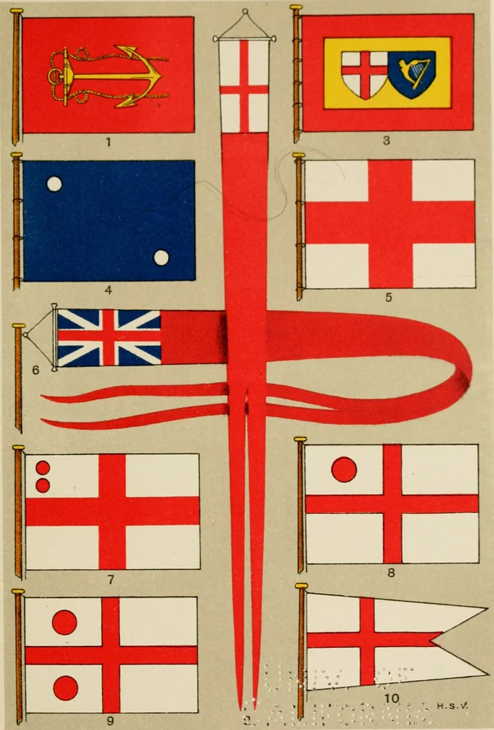 An illustration from British flags, their early history, and their development at sea; with an account of the origin of the flag as a national device, 1922, leaf 120