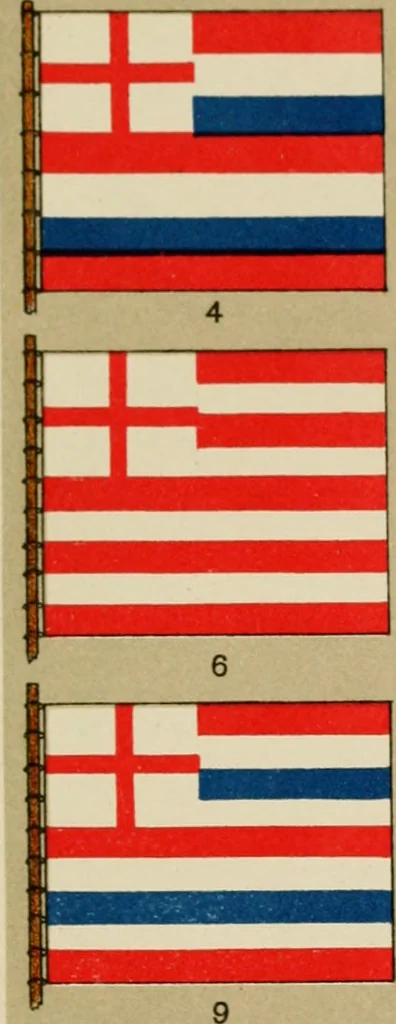 An illustration from British flags, their early history, and their development at sea; with an account of the origin of the flag as a national device, 1922, leaf 130
