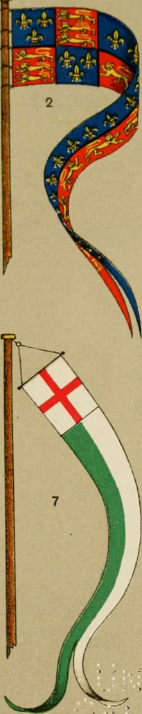An illustration from British flags, their early history, and their development at sea; with an account of the origin of the flag as a national device, 1922, leaf 130