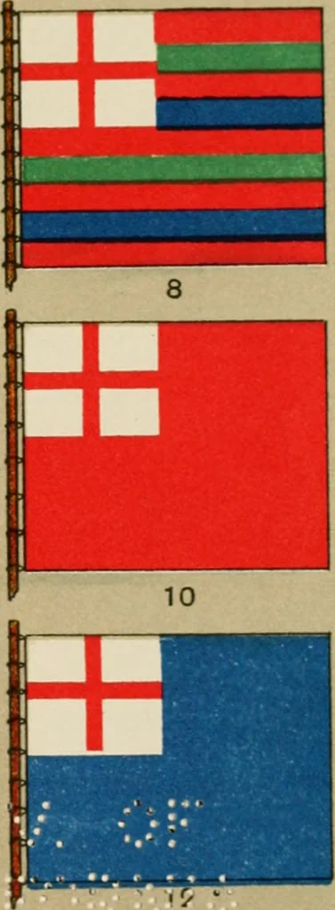 An illustration from British flags, their early history, and their development at sea; with an account of the origin of the flag as a national device, 1922, leaf 130