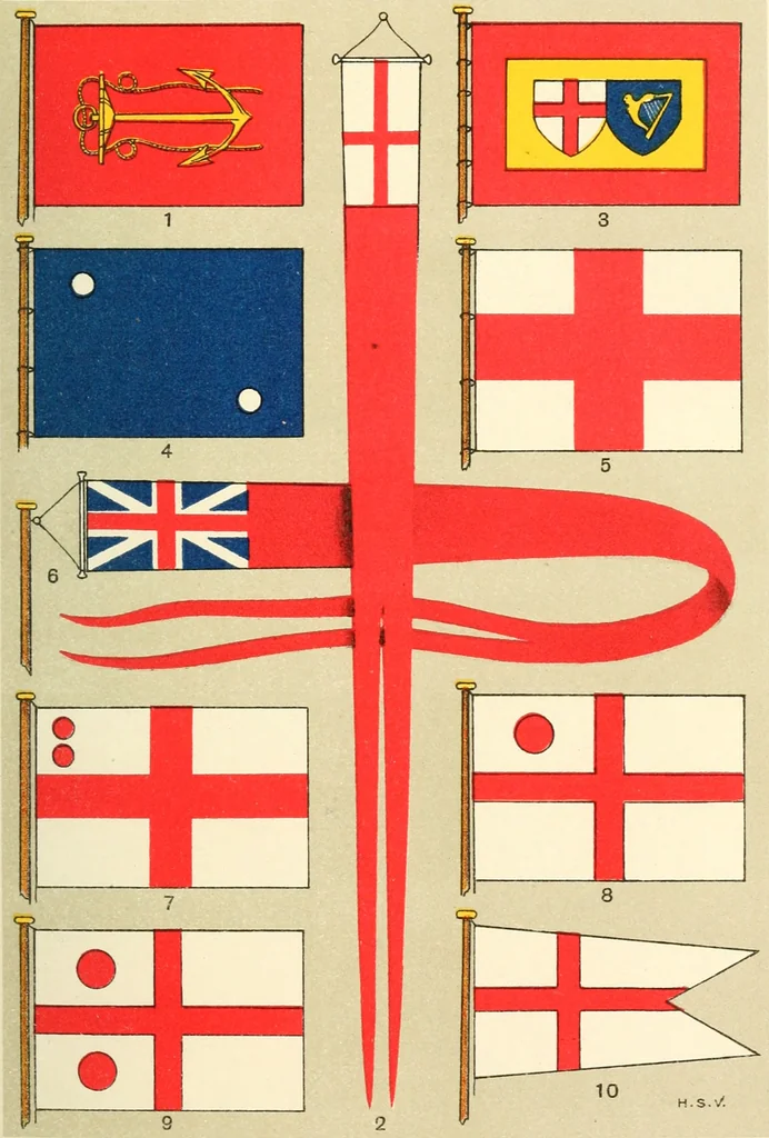An illustration from British flags, their early history, and their development at sea; with an account of the origin of the flag as a national device, 1922, leaf 116
