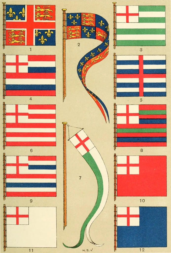 An illustration from British flags, their early history, and their development at sea; with an account of the origin of the flag as a national device, 1922, leaf 126