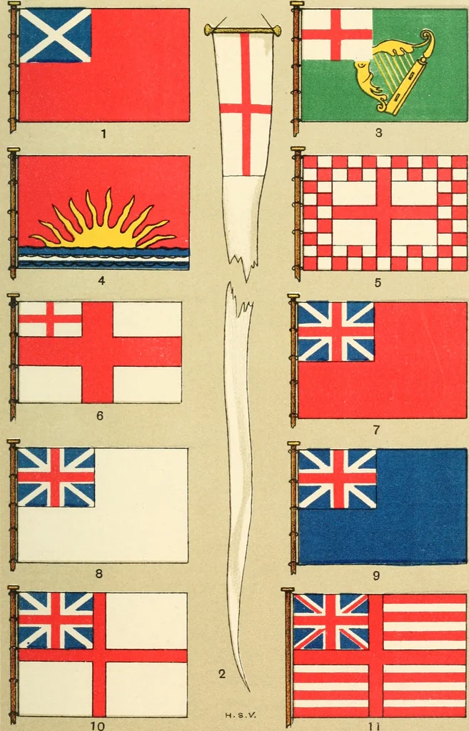 An illustration from British flags, their early history, and their development at sea; with an account of the origin of the flag as a national device, 1922, leaf 134