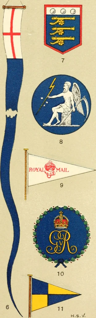 An illustration from British flags, their early history, and their development at sea; with an account of the origin of the flag as a national device, 1922, leaf 156