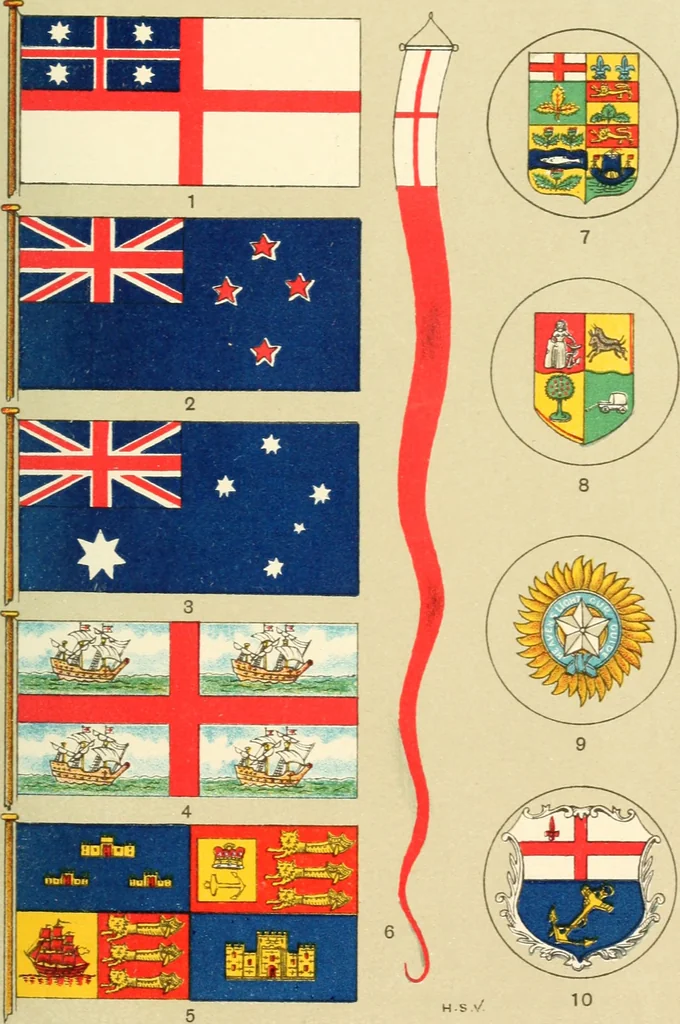 An illustration from British flags, their early history, and their development at sea; with an account of the origin of the flag as a national device, 1922, leaf 174