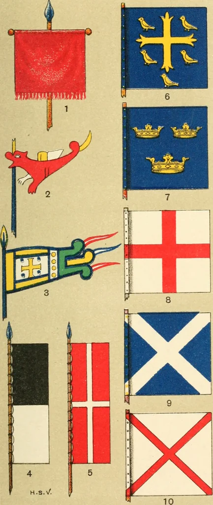 An illustration from British flags, their early history, and their development at sea; with an account of the origin of the flag as a national device, 1922, leaf 20