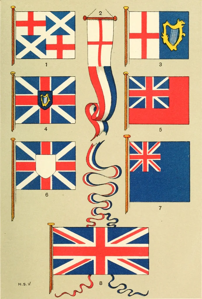 An illustration from British flags, their early history, and their development at sea; with an account of the origin of the flag as a national device, 1922, leaf 84