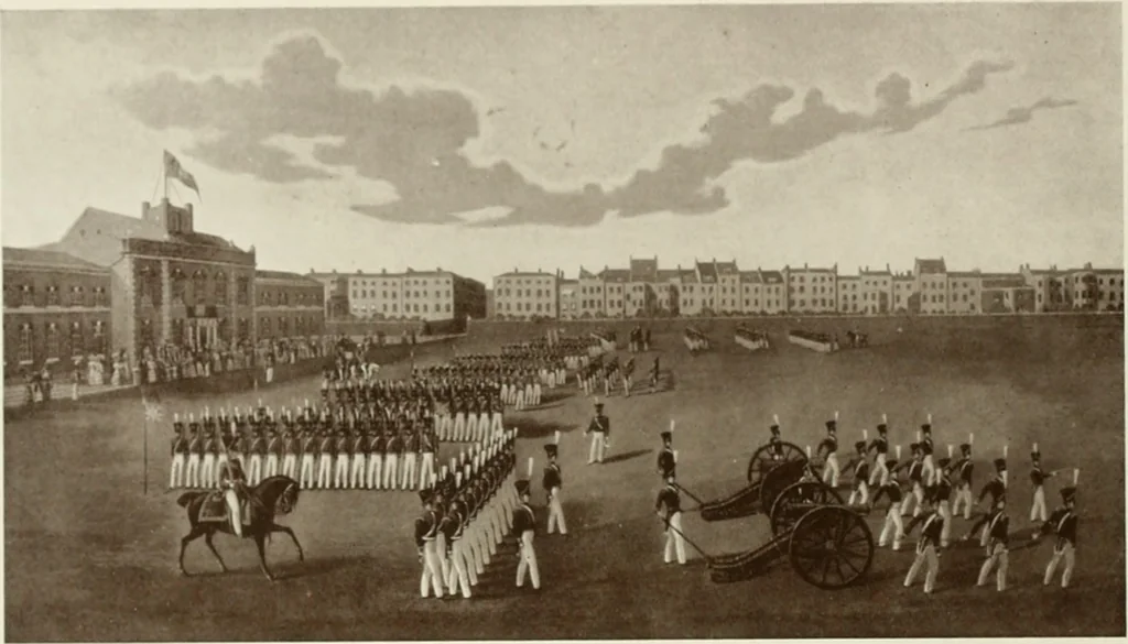 An illustration from British military prints, 1909, leaf 117