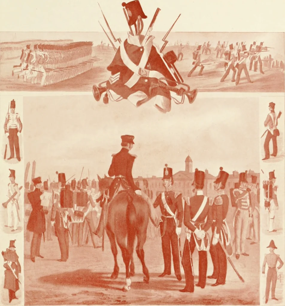 An illustration from British military prints, 1909, leaf 122