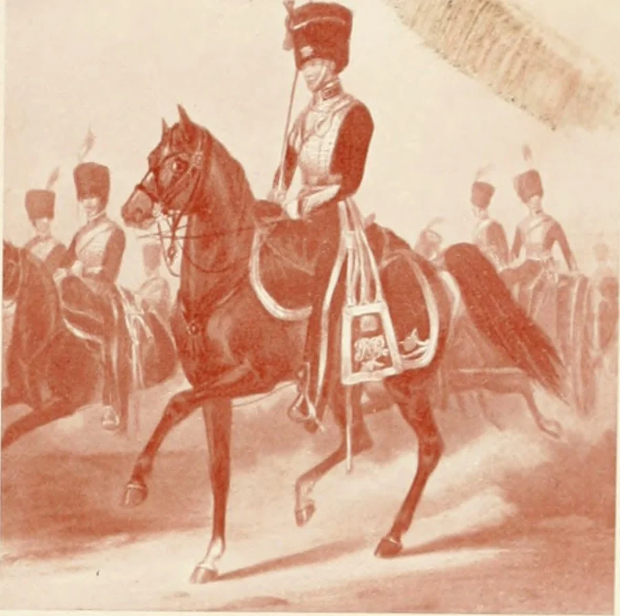 An illustration from British military prints, 1909, leaf 126