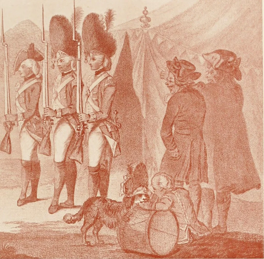 An illustration from British military prints, 1909, leaf 132