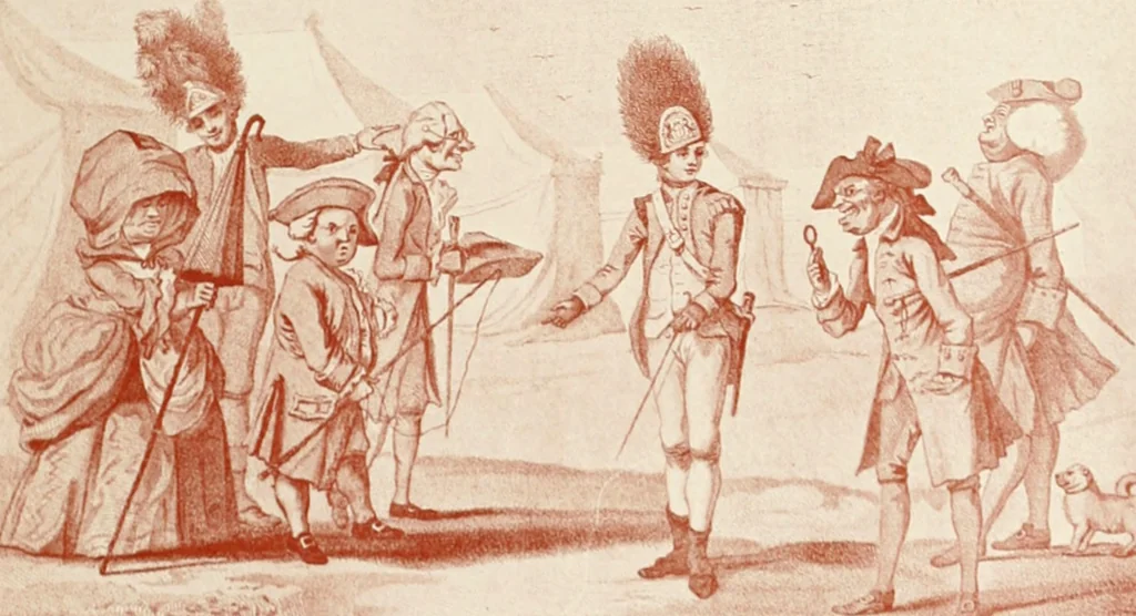 An illustration from British military prints, 1909, leaf 132