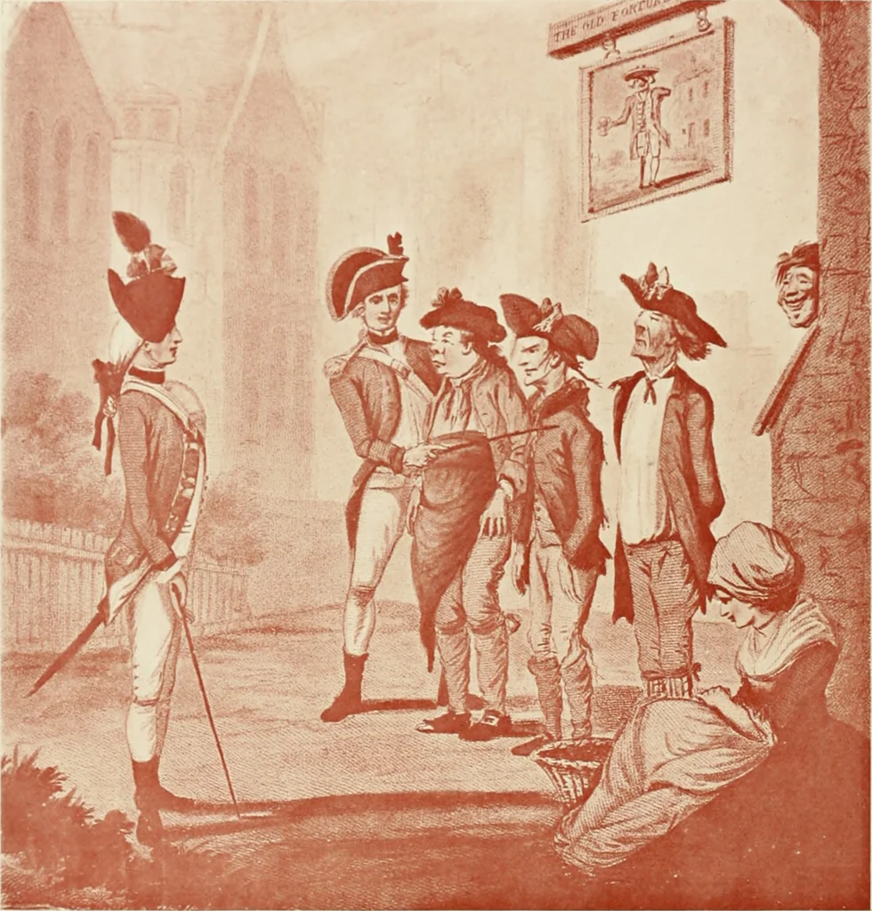 An illustration from British military prints, 1909, leaf 135