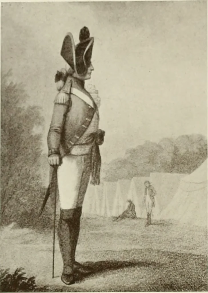 An illustration from British military prints, 1909, leaf 139