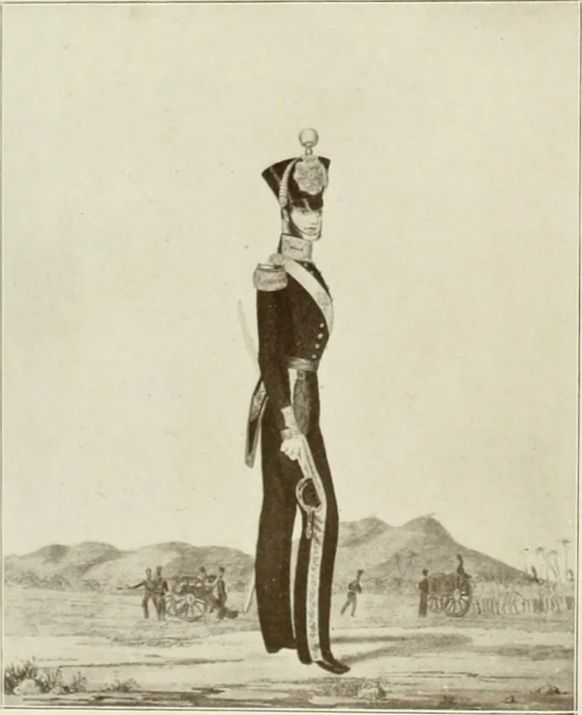 An illustration from British military prints, 1909, leaf 139