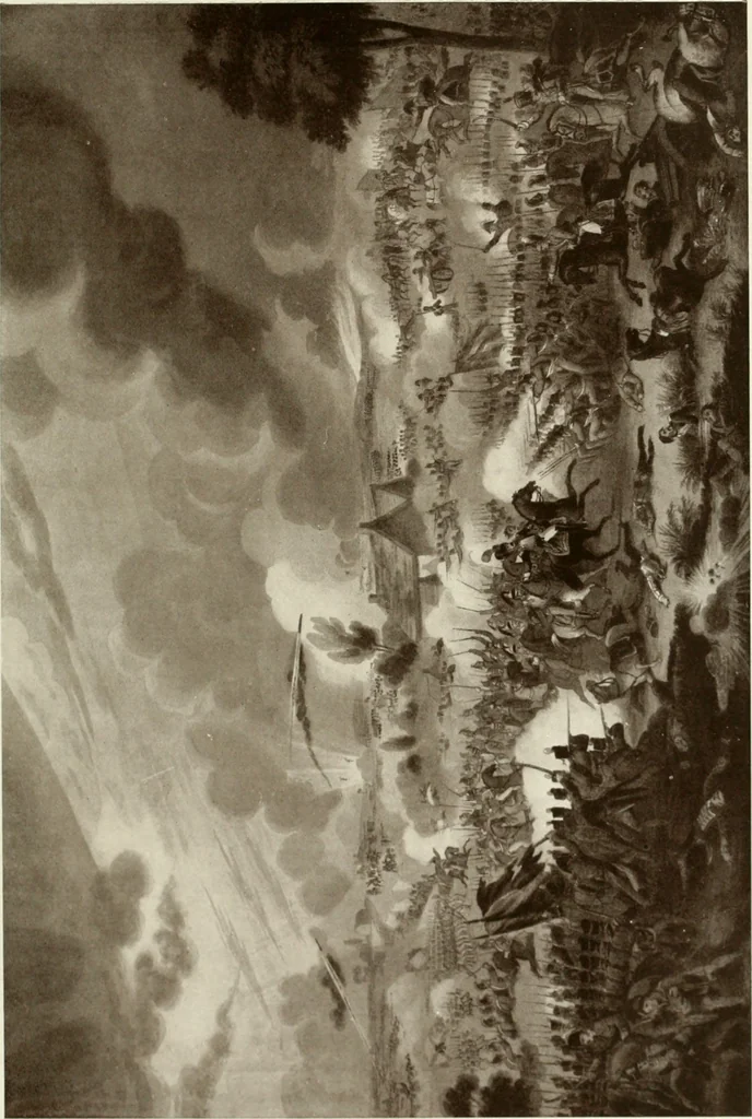 An illustration from British military prints, 1909, leaf 140