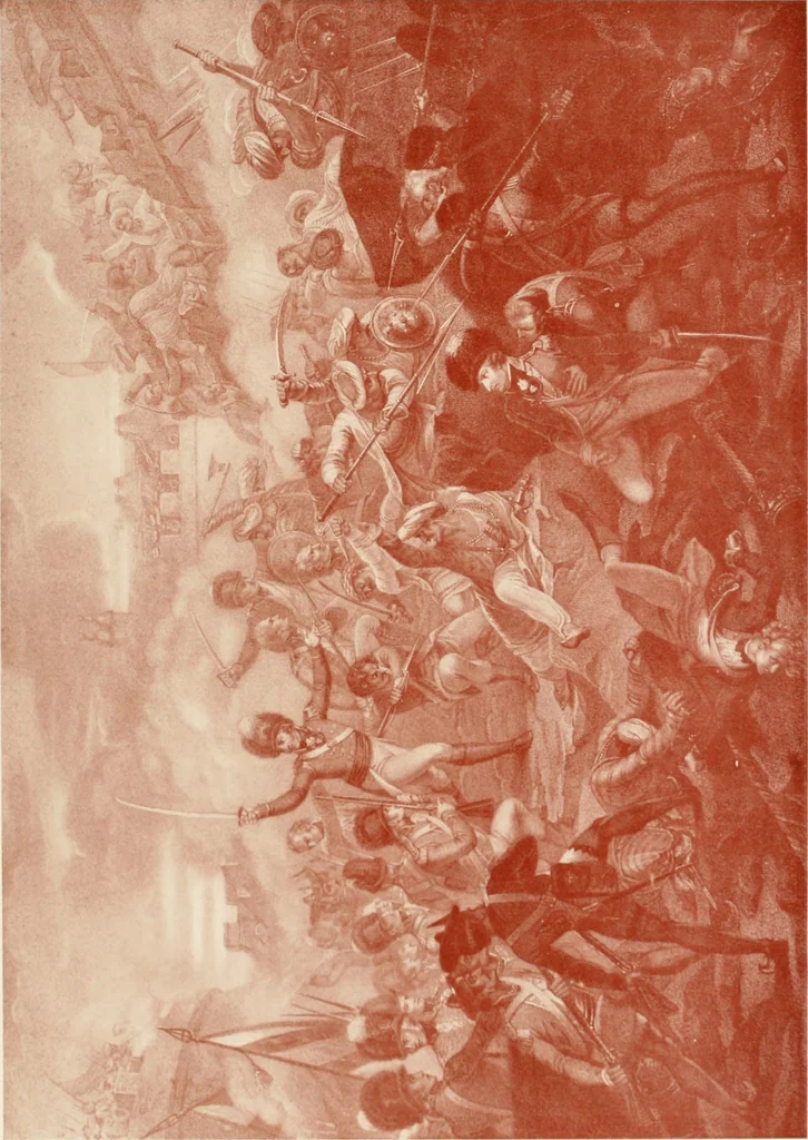 An illustration from British military prints, 1909, leaf 142