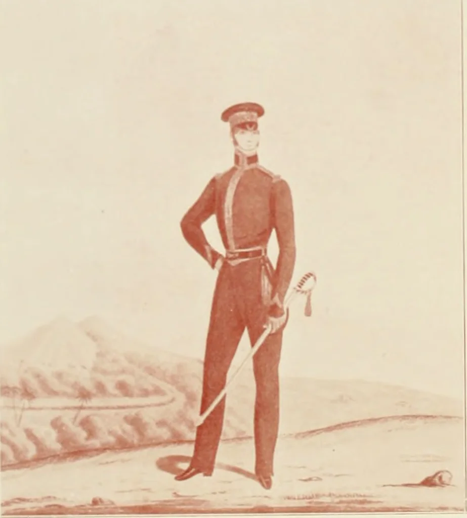 An illustration from British military prints, 1909, leaf 147